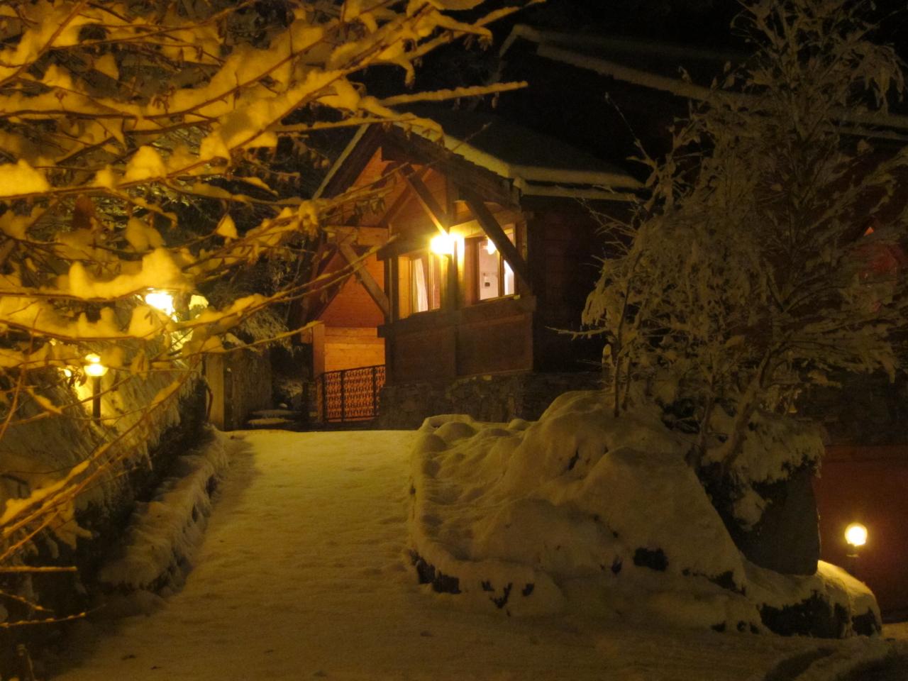 Chalet éclairé en hiver (4)